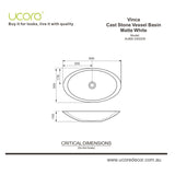 Vinca - Handmade Cast Stone Vessel Basin